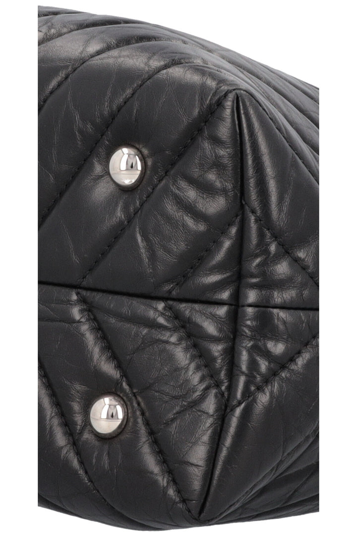 CHANEL Large Chevron Bowling Bag Black