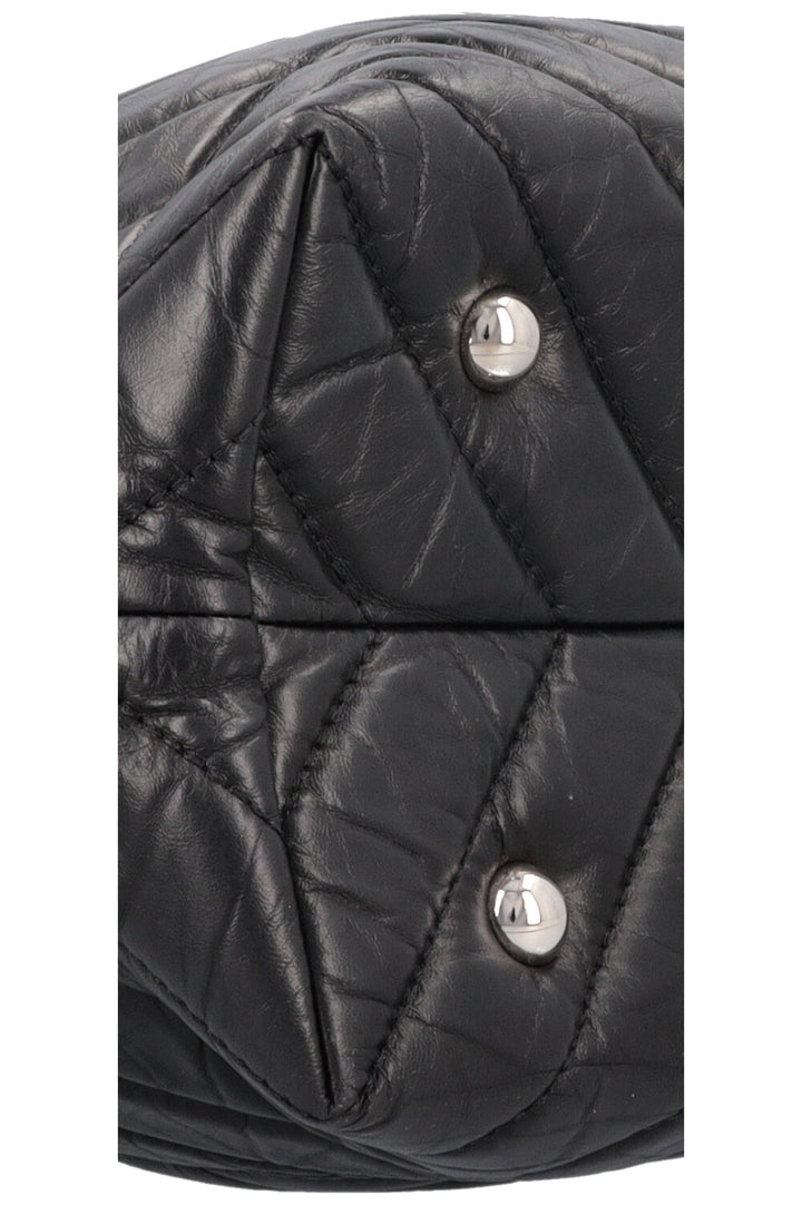 CHANEL Large Chevron Bowling Bag Black