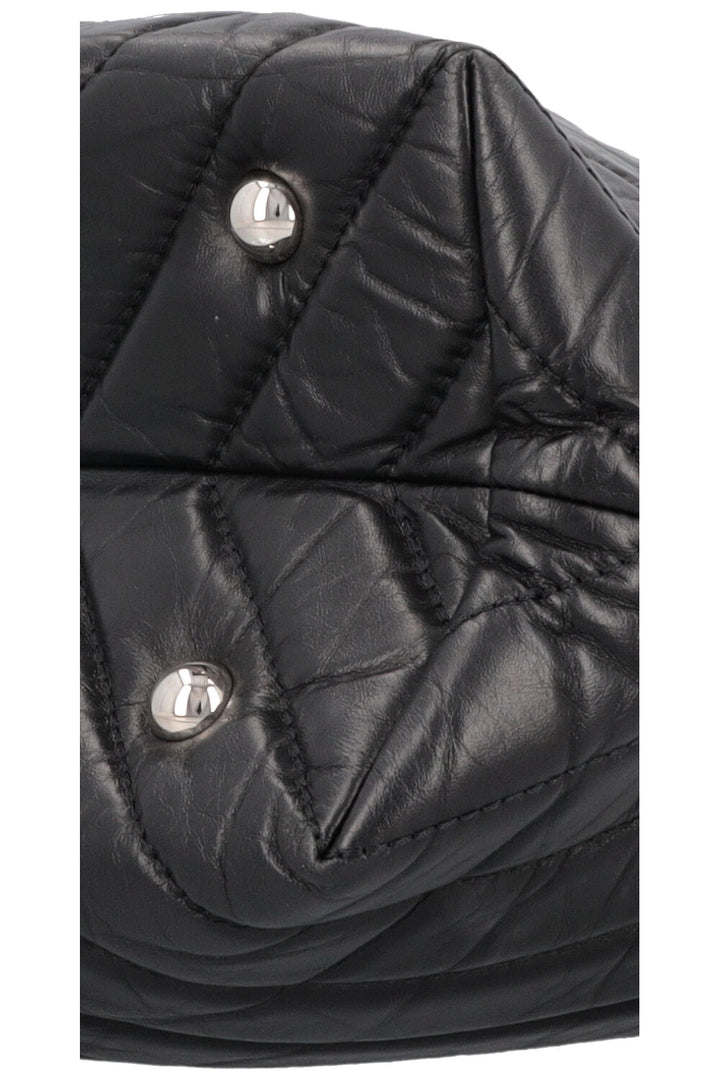 CHANEL Large Chevron Bowling Bag Black