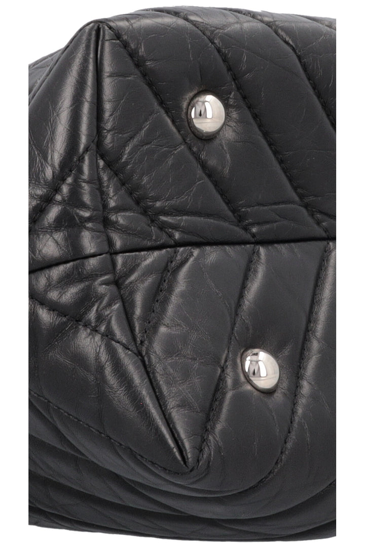CHANEL Large Chevron Bowling Bag Black