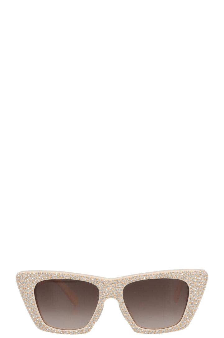 CELINE CL4187IS Sunglasses Strass Ivory