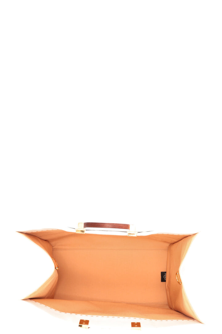 Grand sac fourre-tout FENDI Sunshine en toile ivoire