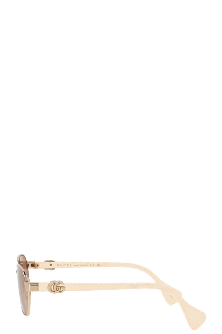GUCCI Slim Sunglasses Gold White GG1593S