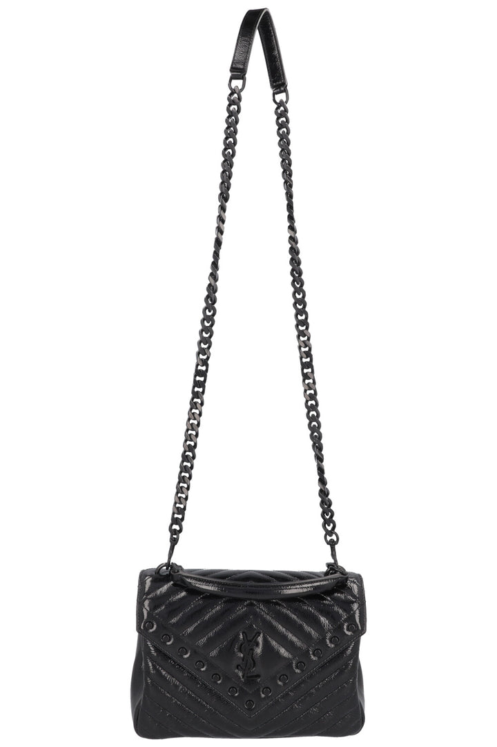 SAINT LAURENT College Bag Medium Patent Black