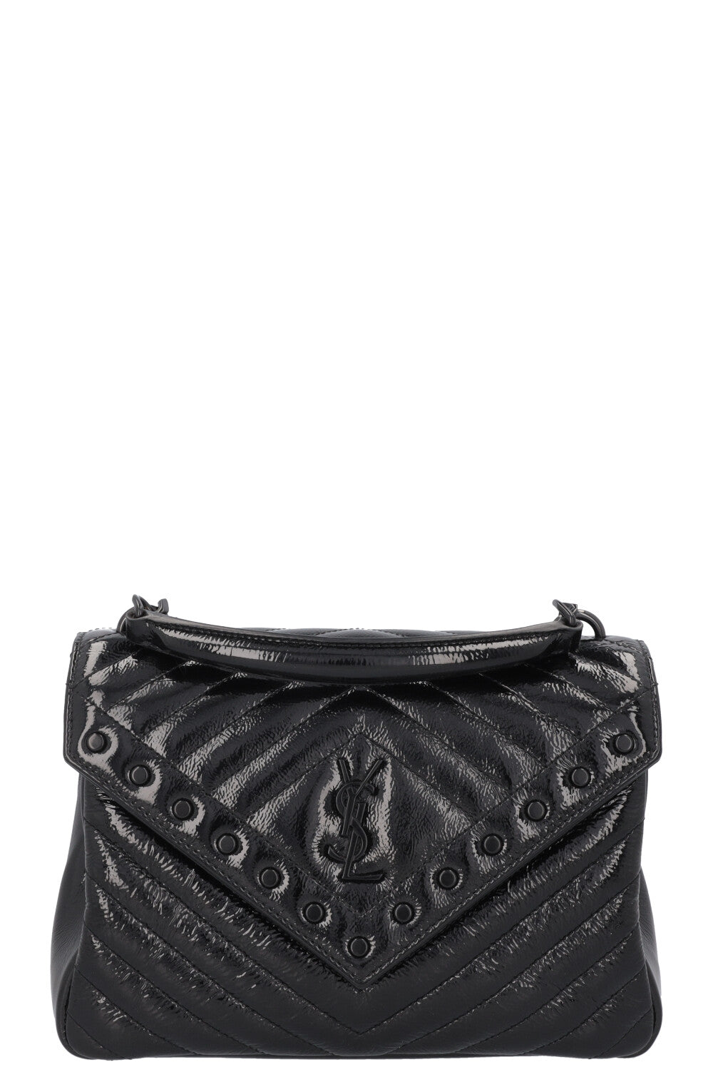 SAINT LAURENT College Bag Medium Patent Black