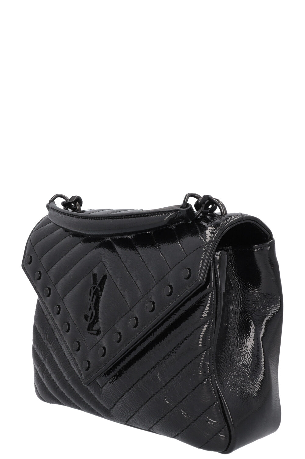 SAINT LAURENT College Bag Medium Patent Black