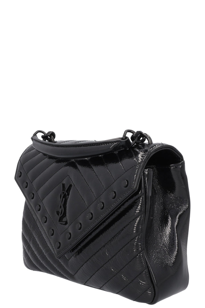 SAINT LAURENT College Bag Medium Patent Black