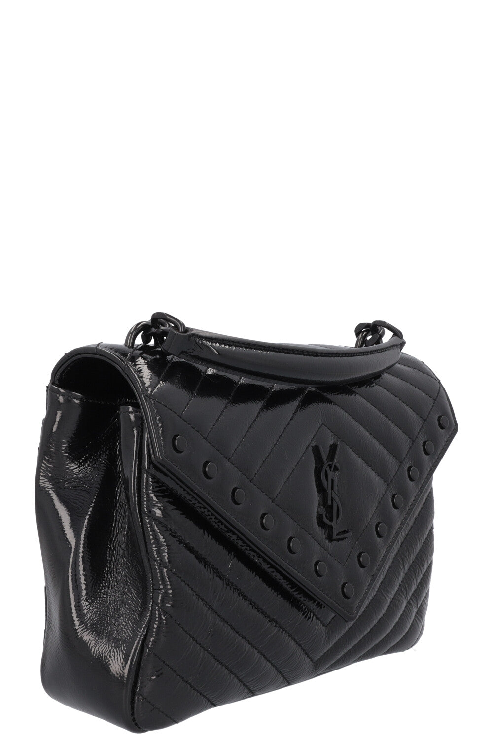 SAINT LAURENT College Bag Medium Patent Black