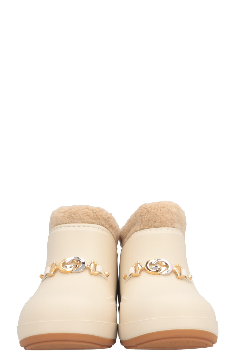 Bottines GUCCI Zumi en peau lainée et PVC Ivoire
