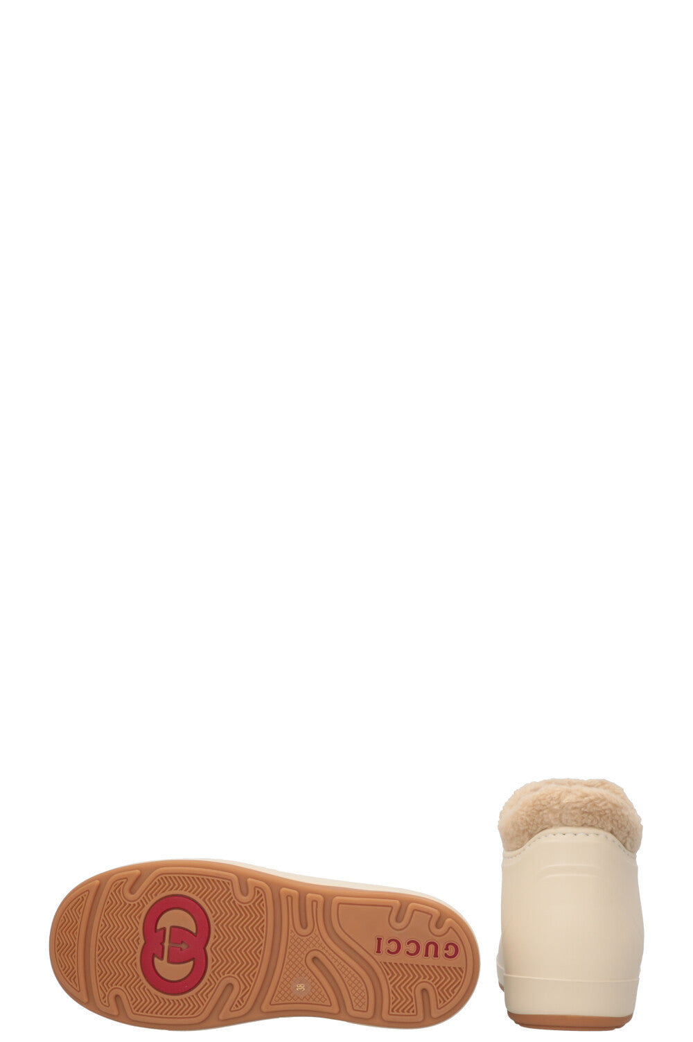 Bottines GUCCI Zumi en peau lainée et PVC Ivoire