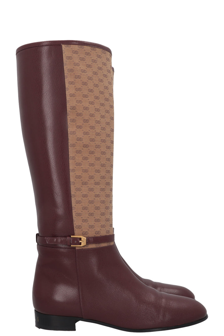 Bottes hautes GUCCI Supreme GG Bordeaux