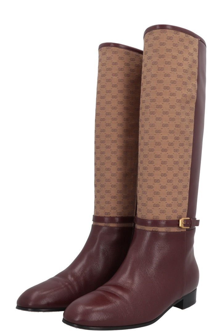 Bottes hautes GUCCI Supreme GG Bordeaux