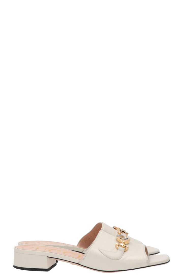 GUCCI Zumi Flats Leather White