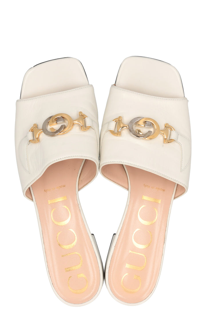 GUCCI Zumi Flats Leather White