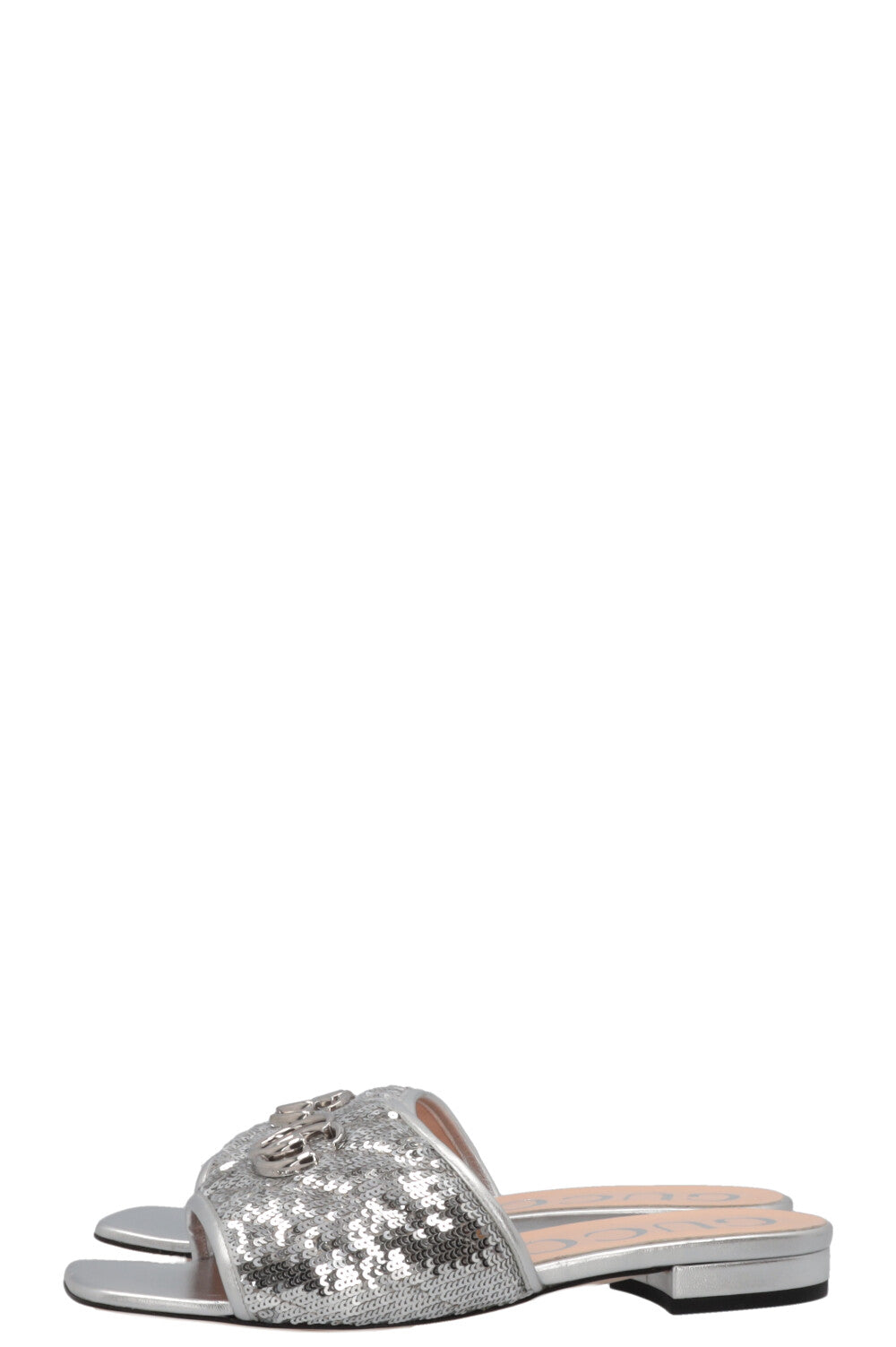 GUCCI Marmont Flats Sequin Silver