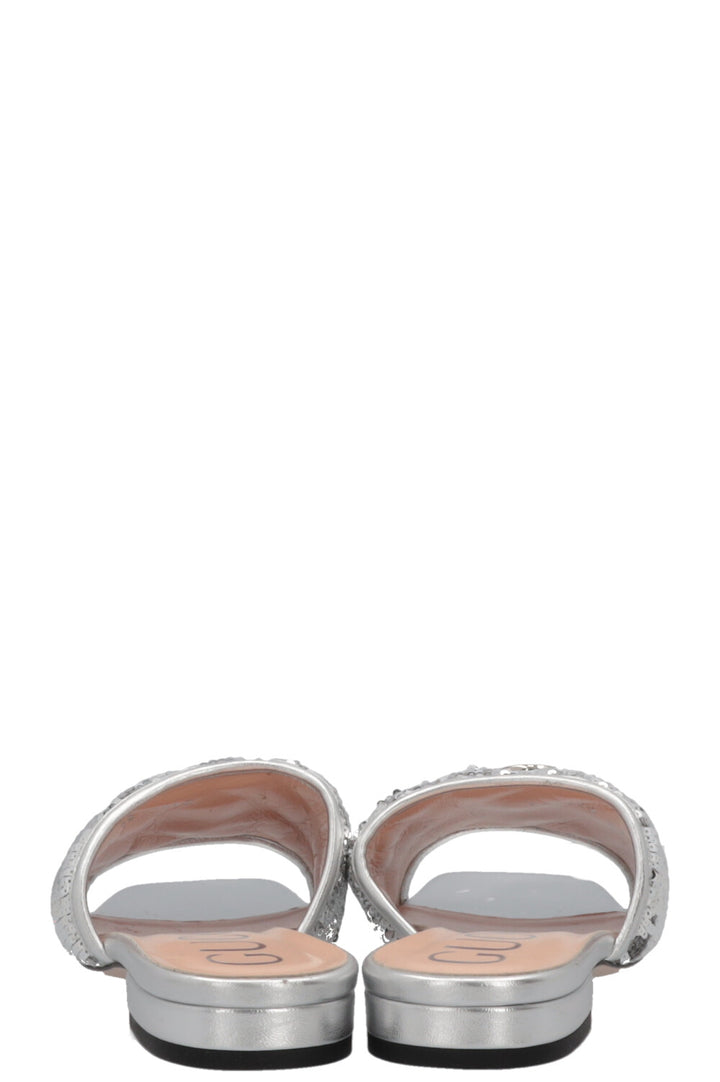 GUCCI Marmont Flats Sequin Silver