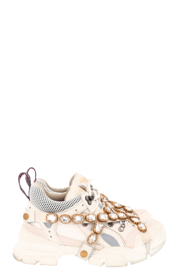 GUCCI Flashtrek Sneakers Crystals White