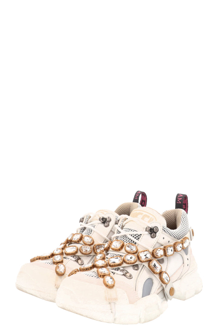GUCCI Flashtrek Sneakers Crystals White