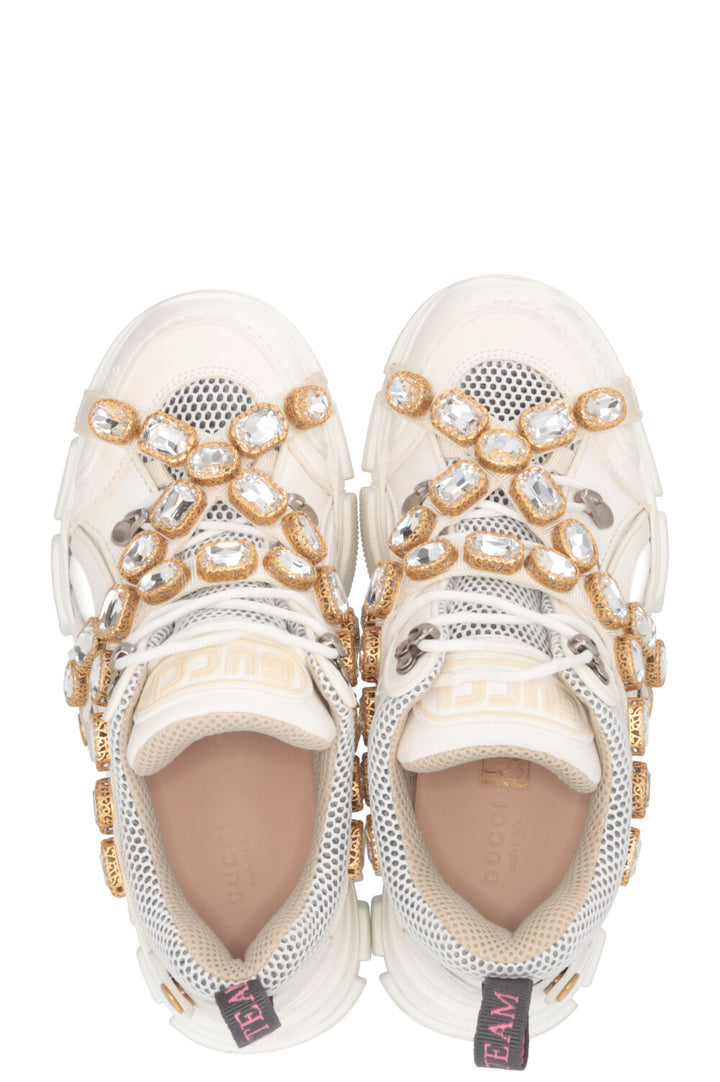 GUCCI Flashtrek Sneakers Crystals White