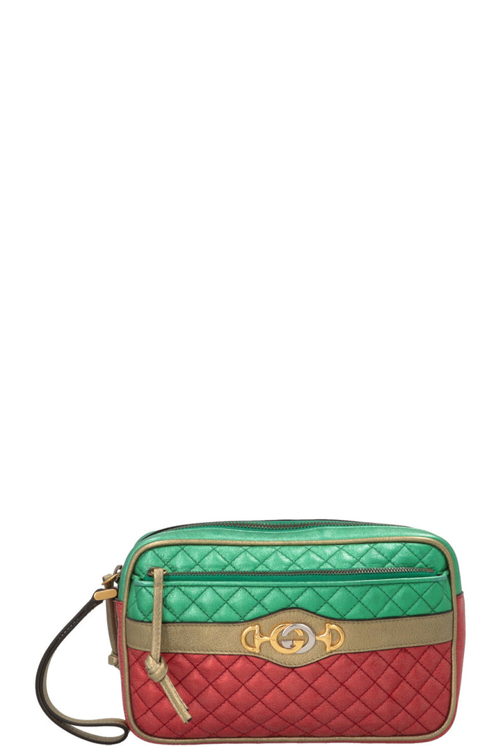 GUCCI Zumi Clutch Metallic Red Green