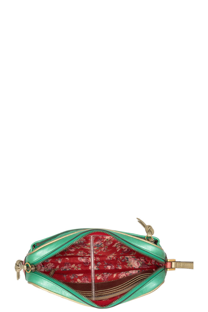 GUCCI Zumi Clutch Metallic Red Green