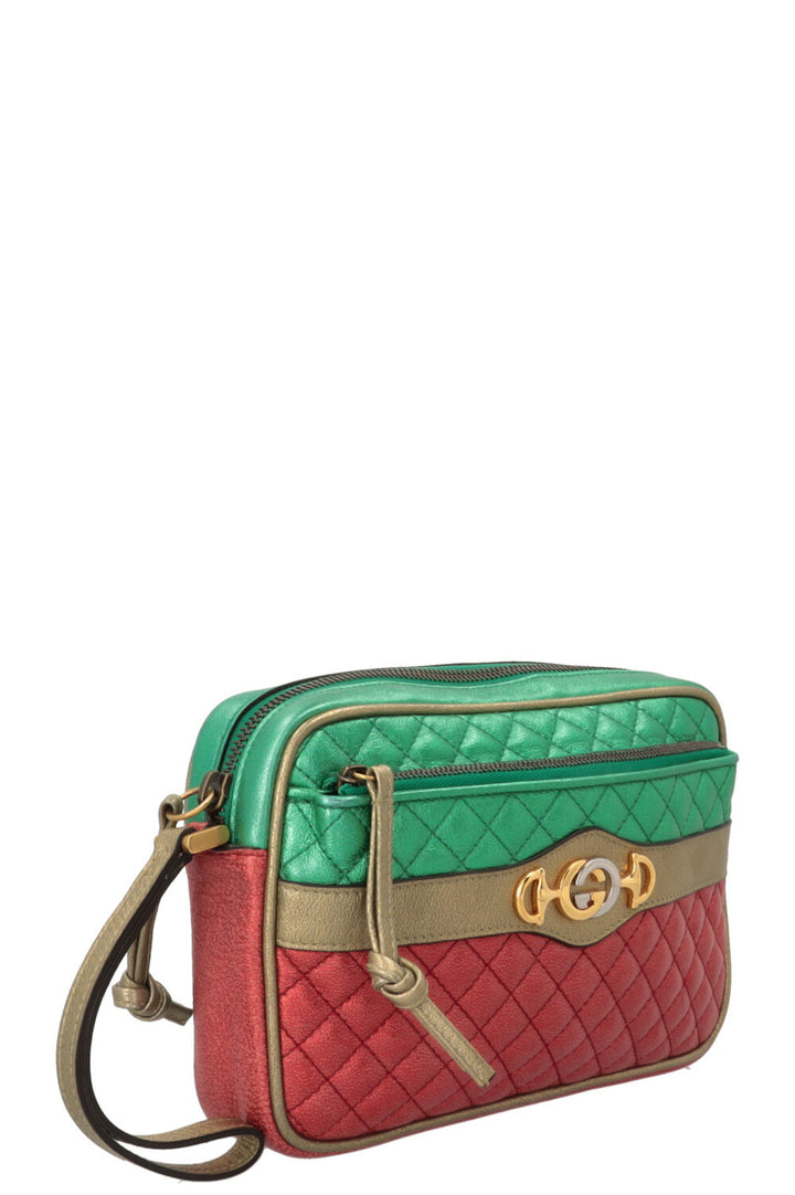 GUCCI Zumi Clutch Metallic Red Green