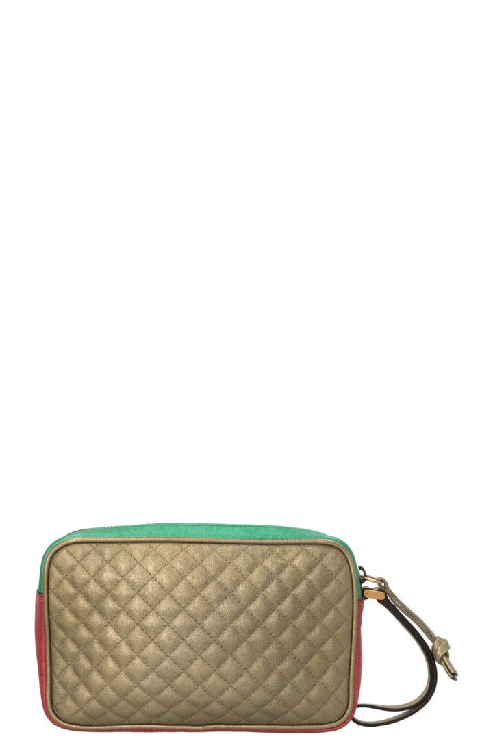 GUCCI Zumi Clutch Metallic Red Green