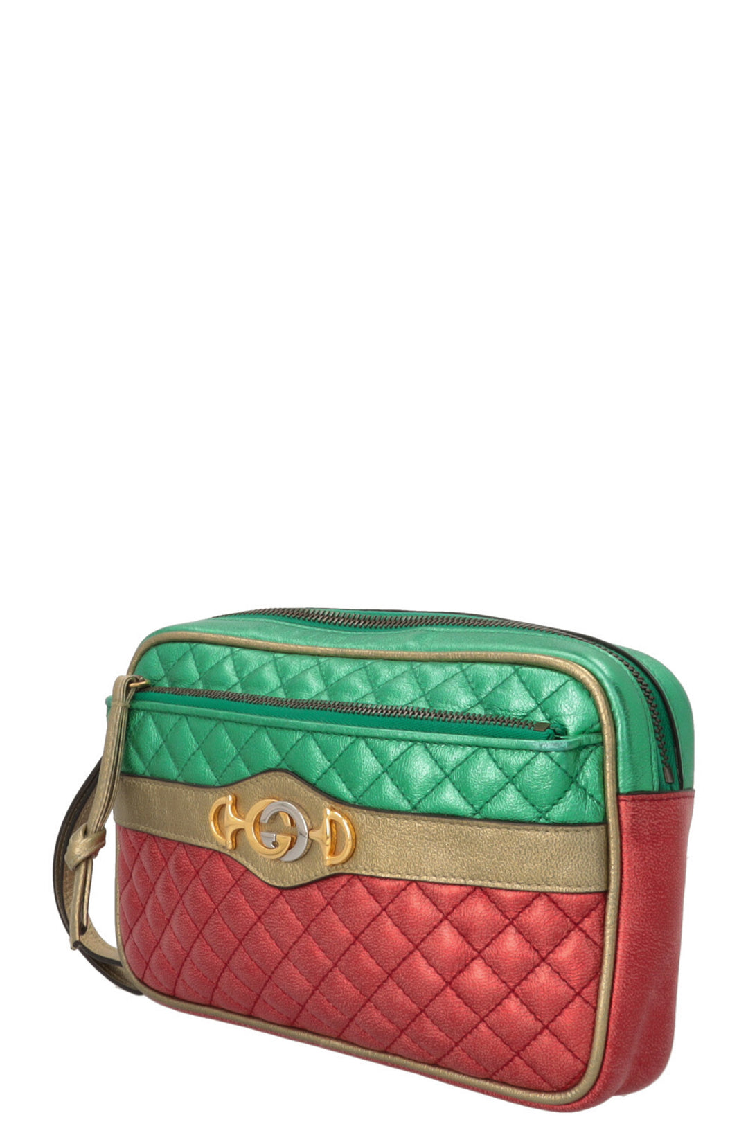 GUCCI Zumi Clutch Metallic Red Green