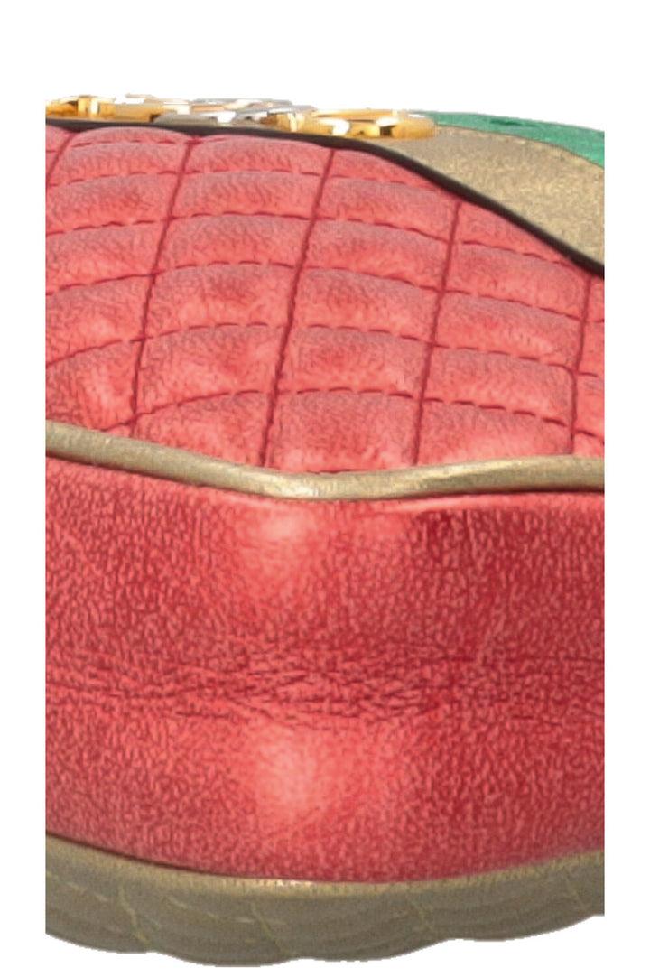 GUCCI Zumi Clutch Metallic Red Green