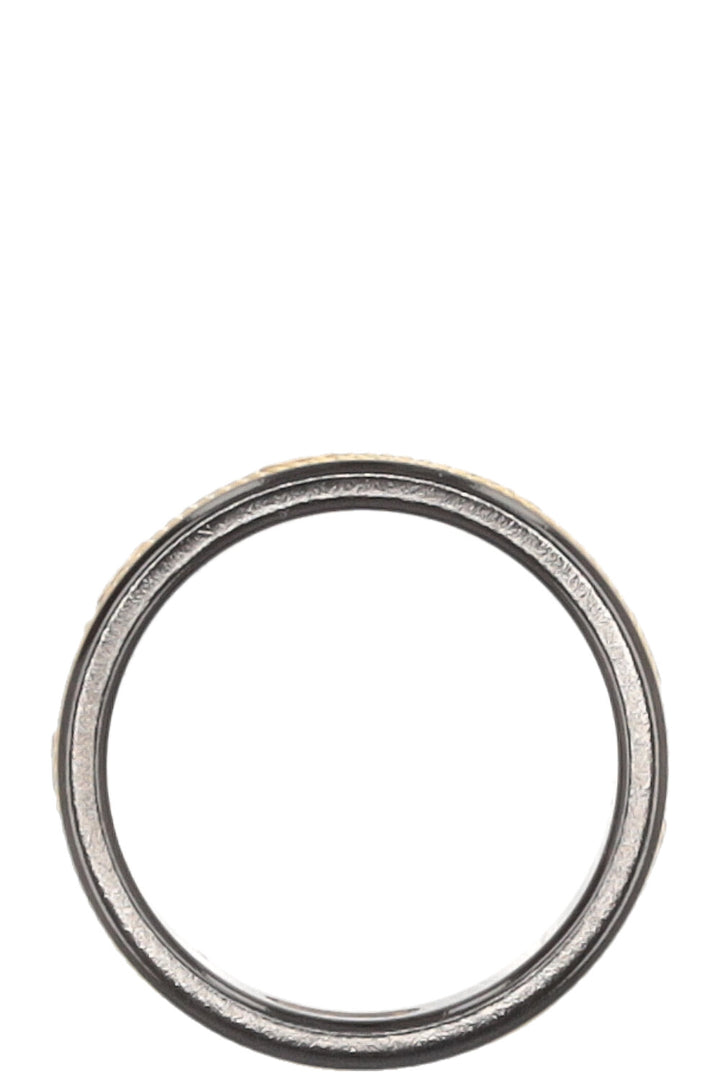 Bague GUCCI Icon GG entrelacée en or jaune 18 carats noir