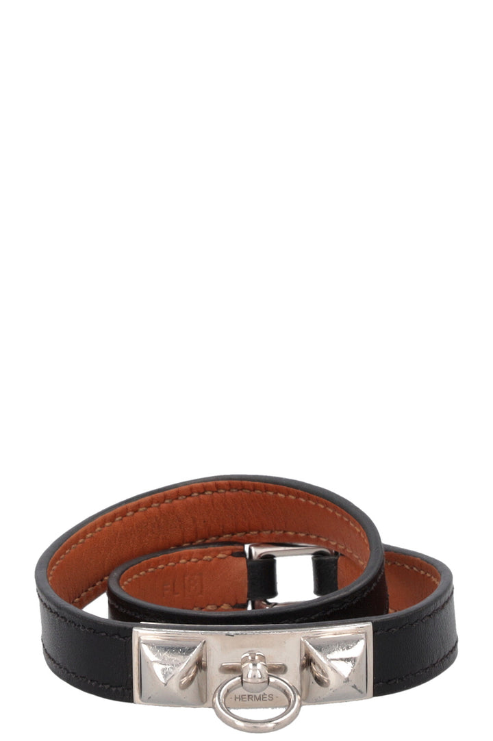 HERMÈS Rivale Double Tour Bracelet Black