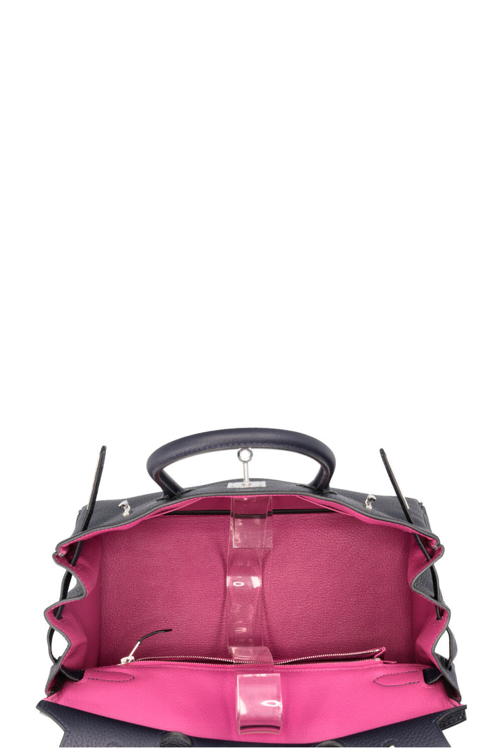 HERMÈS Birkin 30 Verso Retourne Togo Bleu Nuit Rose Pourpre