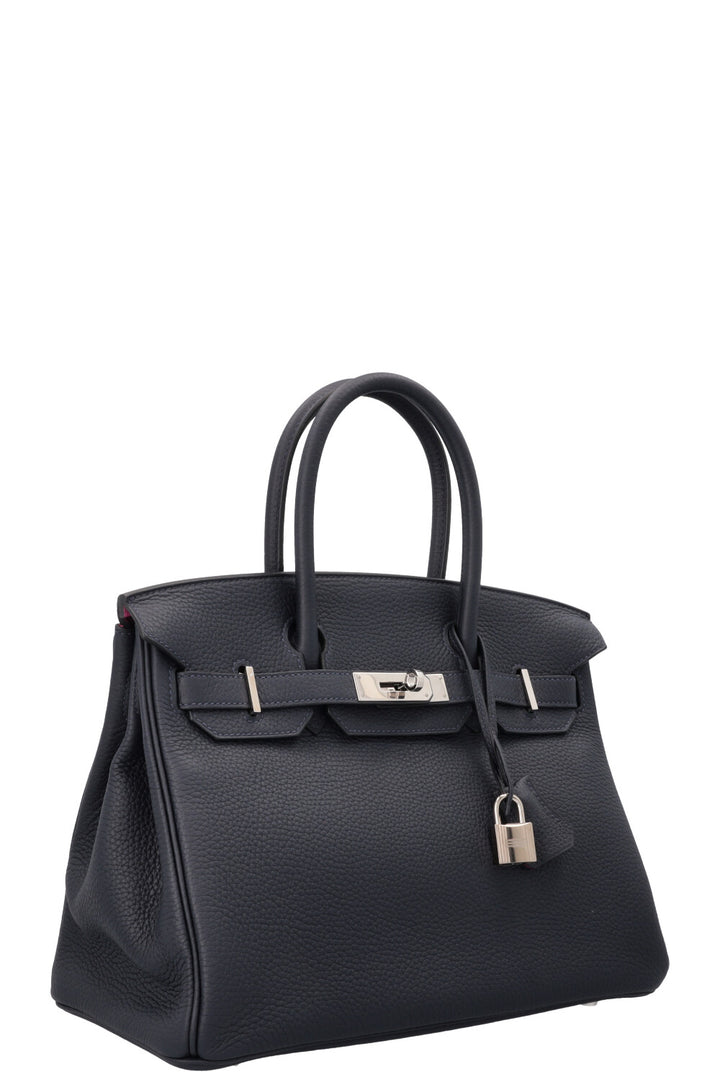 HERMÈS Birkin 30 Verso Retourne Togo Bleu Nuit Rose Pourpre