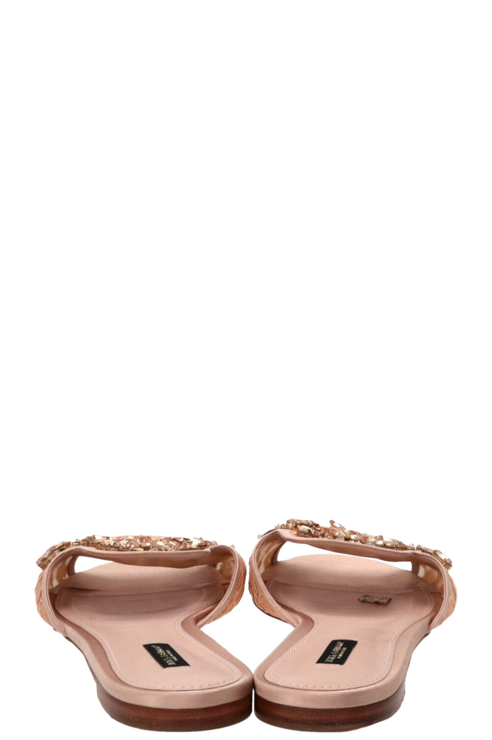 DOLCE&GABBANA Sandales Bianca Rainbow Lace avec broche Rose poudré