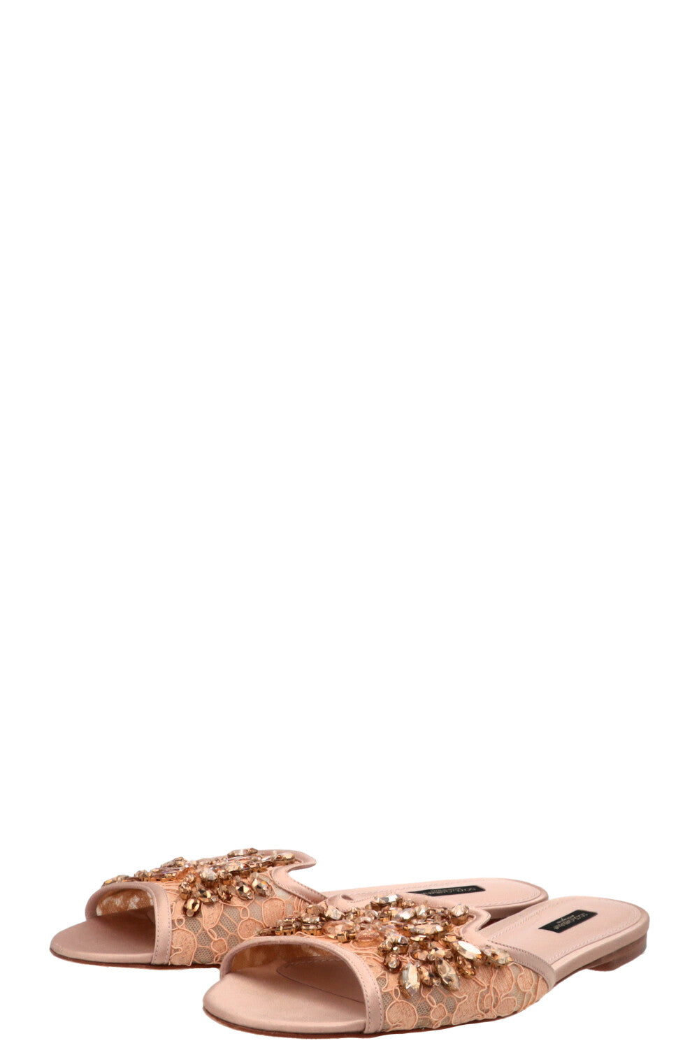 DOLCE&GABBANA Sandales Bianca Rainbow Lace avec broche Rose poudré