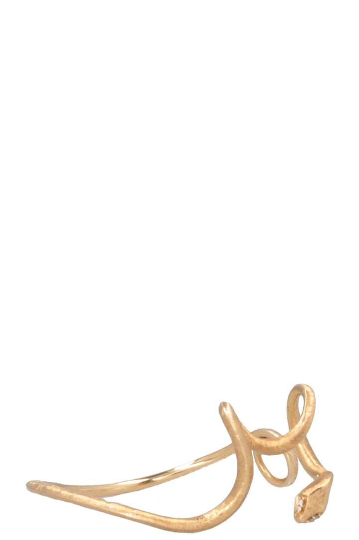 OLE LYNGGAARD Snake Cuff 18k Yellow Gold Diamonds