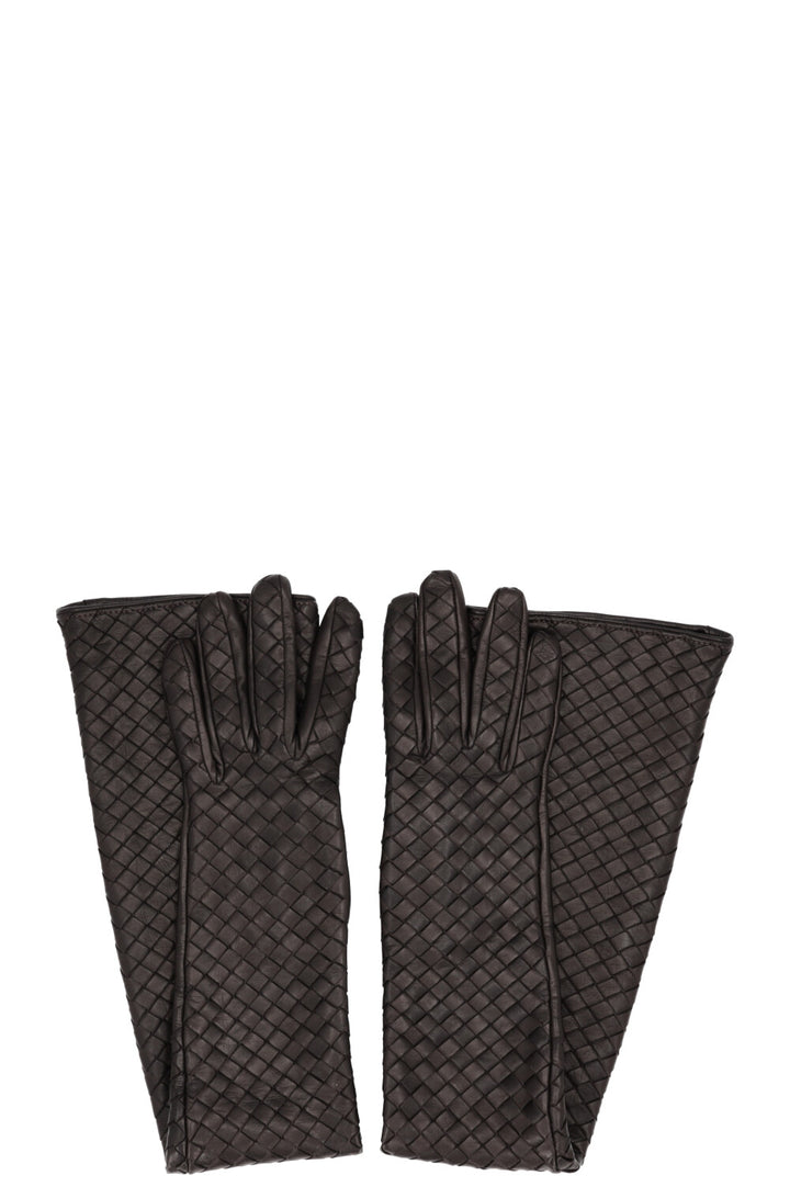 BOTTEGA VENETA Gants Longs Intrecciato Marron