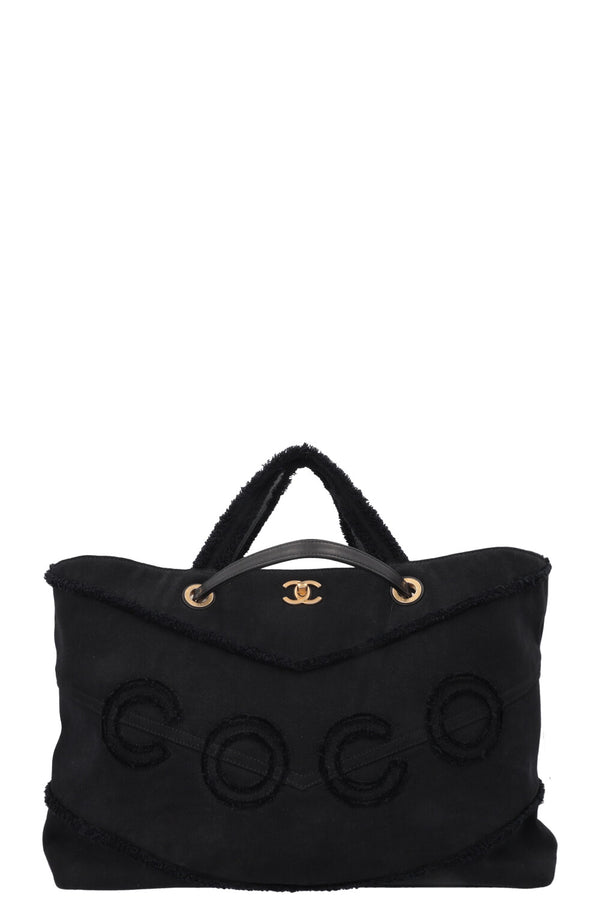 CHANEL Coco Tote Bag Canvas Black