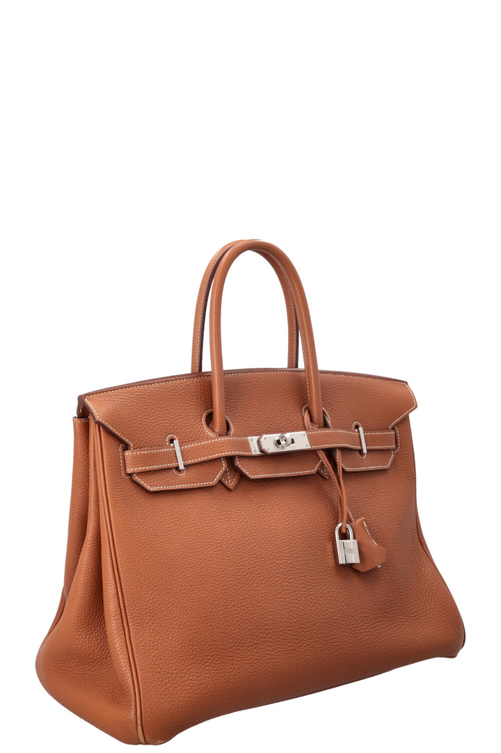 HERMÈS Birkin 35 Retourne Clemence Gold