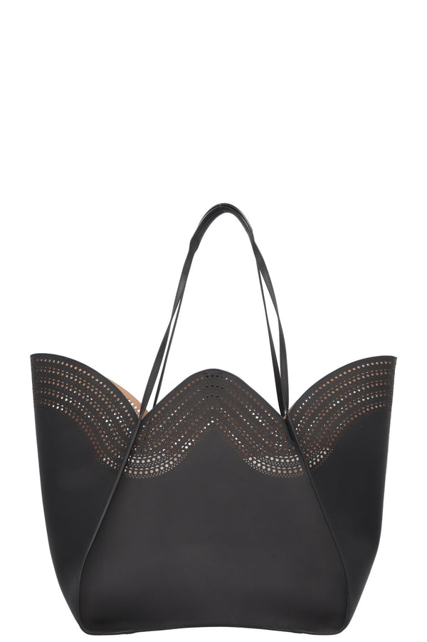 ALAÏA Lili 22 Perforated Tote Bag Leather Black