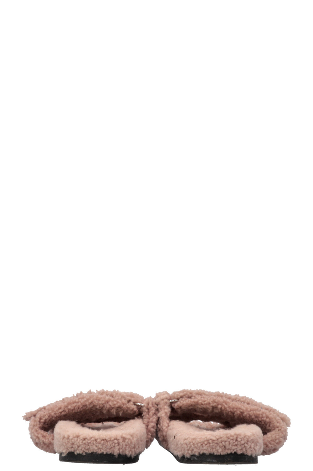HERMÈS Chypre Shearling Flats Blush