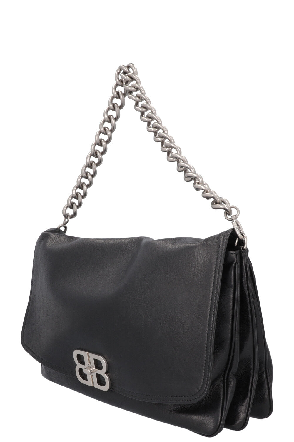 ショルダーバッグ・ポシェット BALENCIAGA Bb Soft Flap Bag - Balenciaga - Leather - Black Balenciaga BB Soft Large Flap Bag Black in Leather with Aged