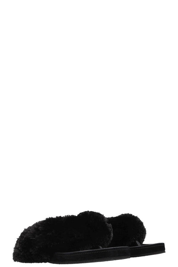 PHOEBE PHILO Frizz Flip Flops Black