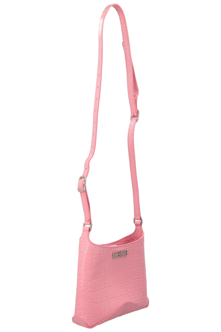 BALENCIAGA XX Hobo Bag Croco Embossed Pink