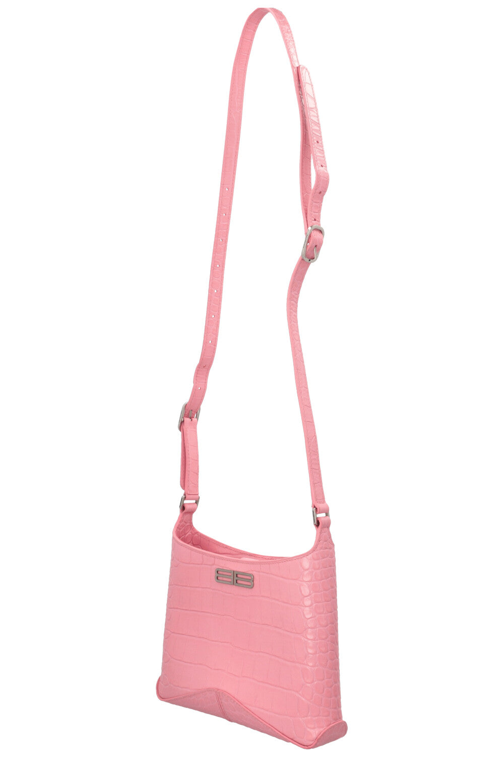 BALENCIAGA XX Hobo Bag Croco Embossed Pink