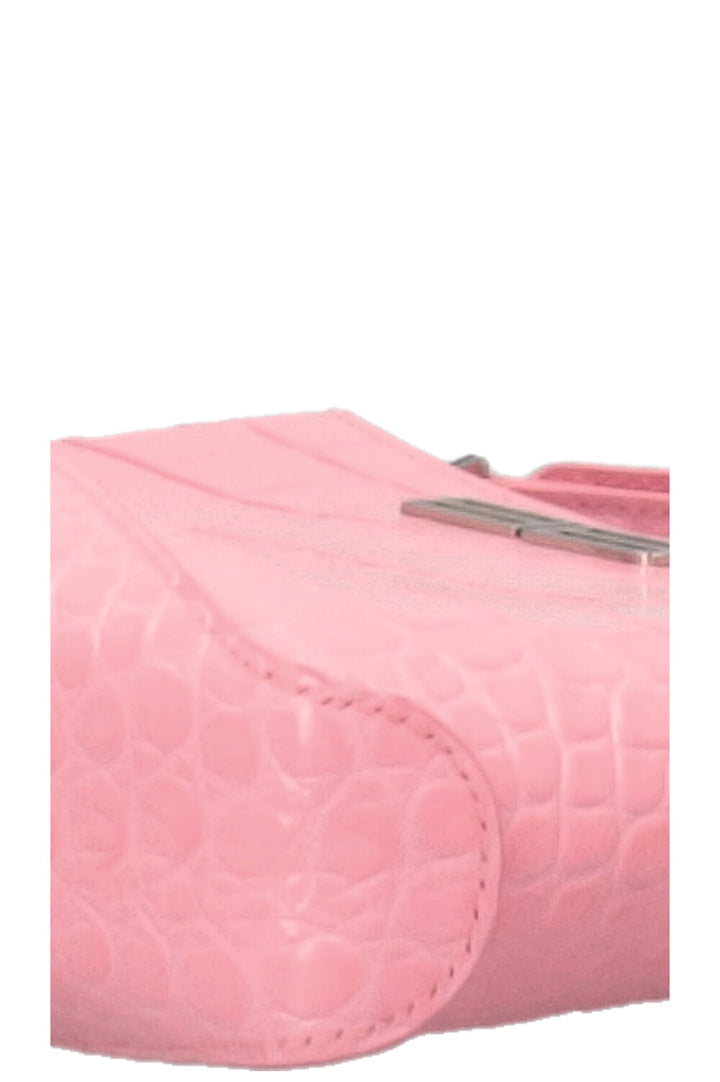 BALENCIAGA XX Hobo Bag Croco Embossed Pink