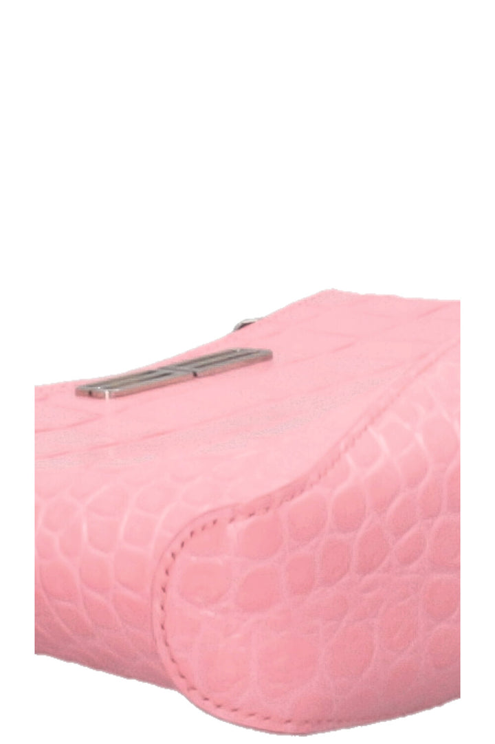BALENCIAGA XX Hobo Bag Croco Embossed Pink