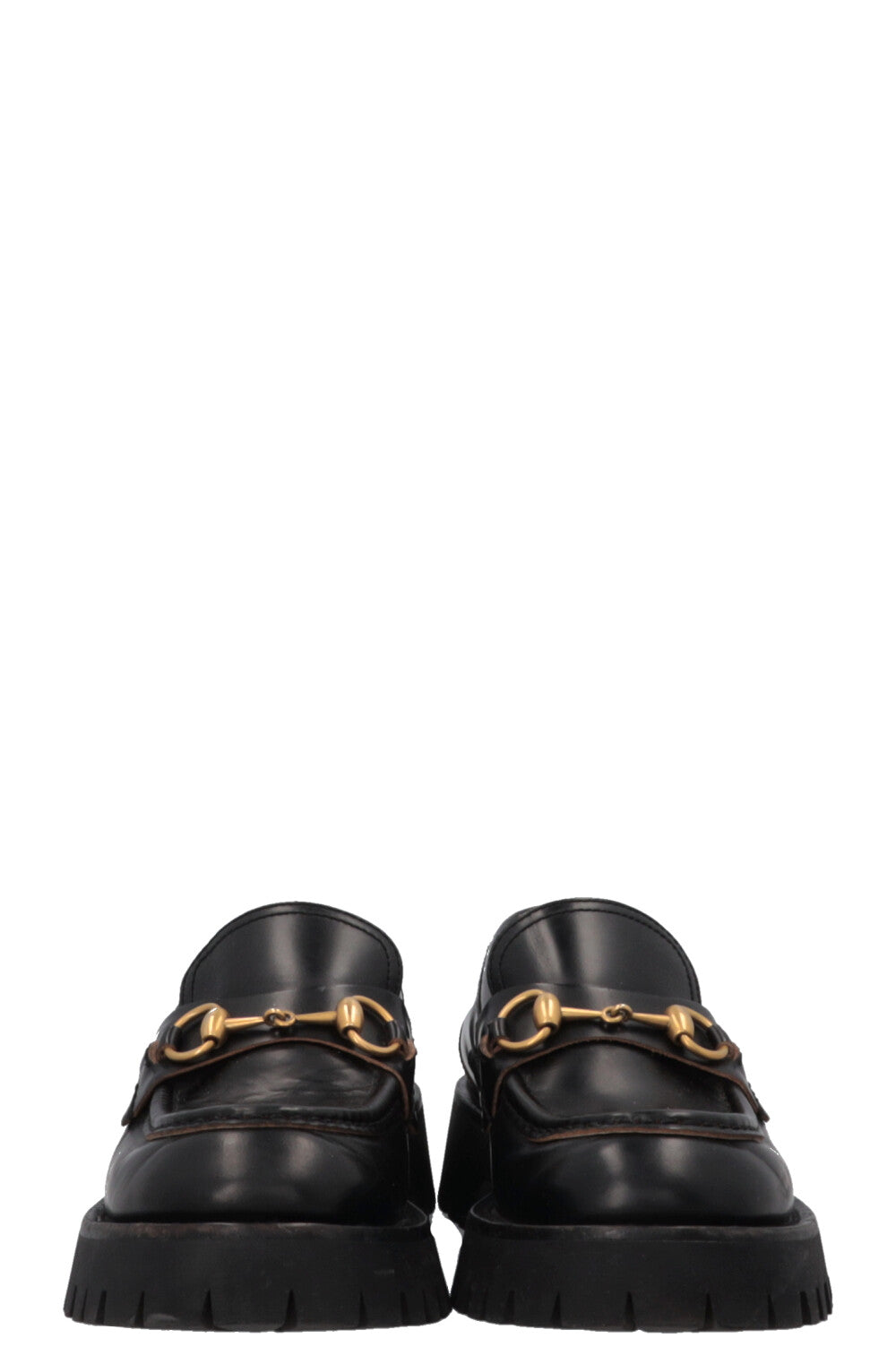 GUCCI Bee Embroidered Horsebit Platform Loafers Black