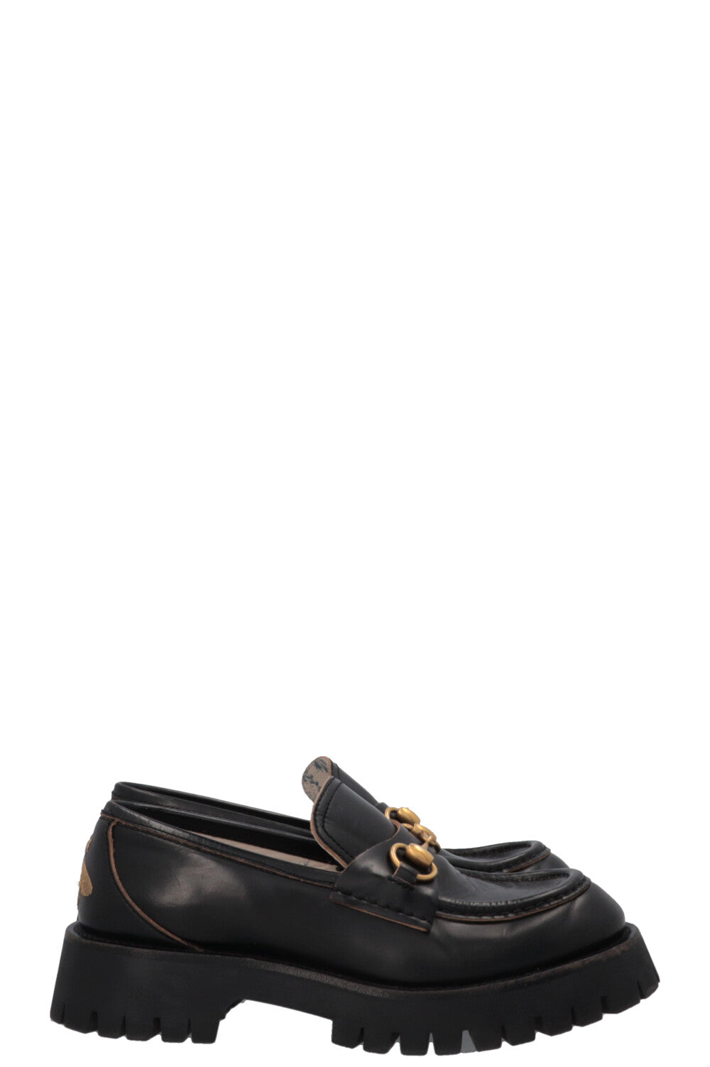 GUCCI Bee Embroidered Horsebit Platform Loafers Black