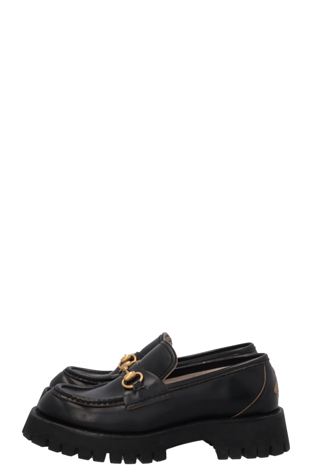 GUCCI Bee Embroidered Horsebit Platform Loafers Black